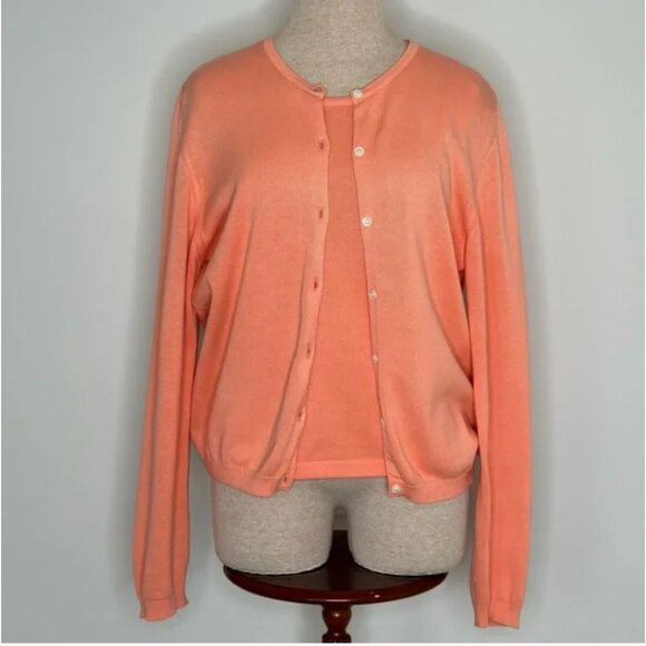Lilly Pulitzer Vintage 90s Women's Button Down Cardigan Sweater Set Size Medium - Picture 1 of 10